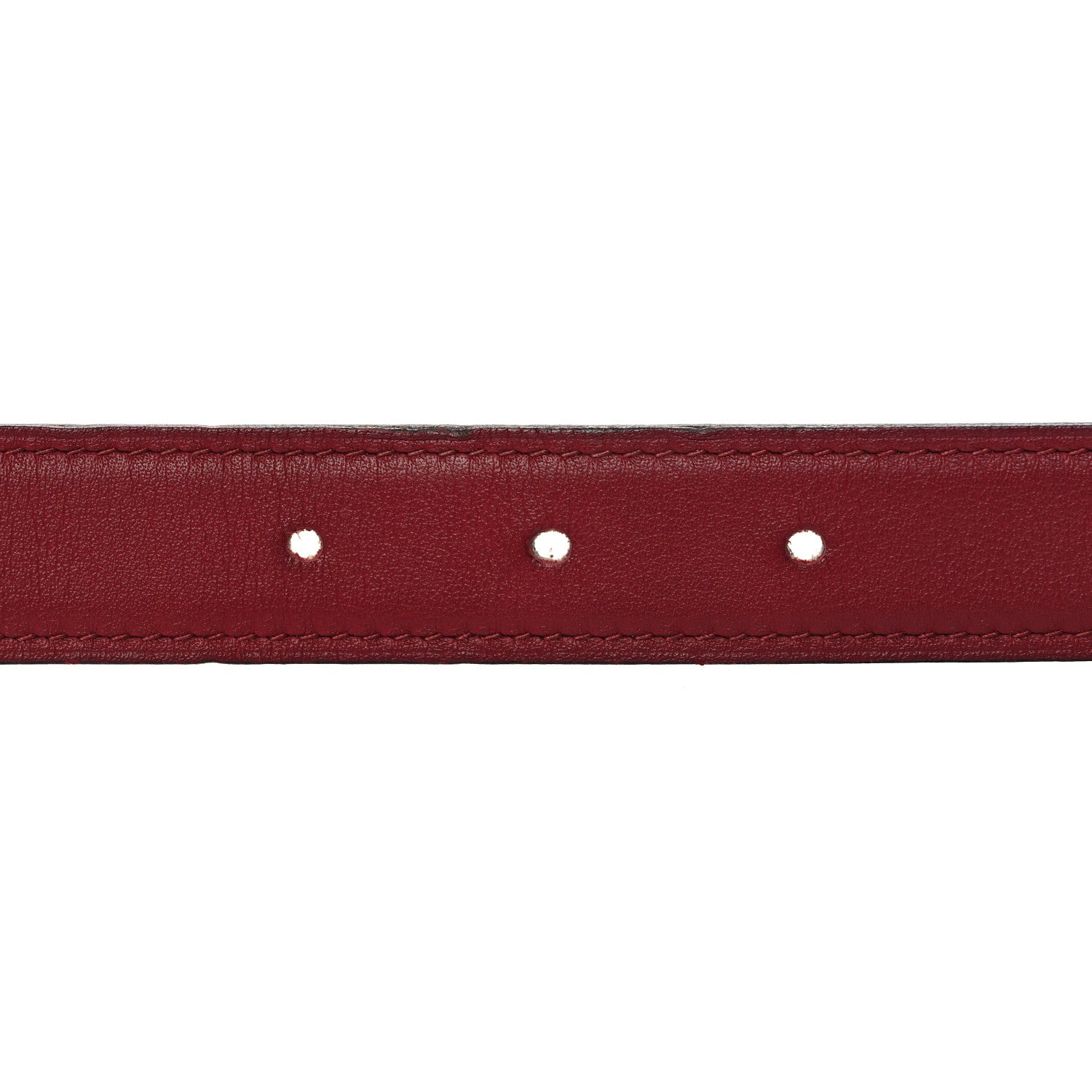 Hermes Epsom Swift 24mm Belt 90 36 White Rouge Grenat 4 of 5