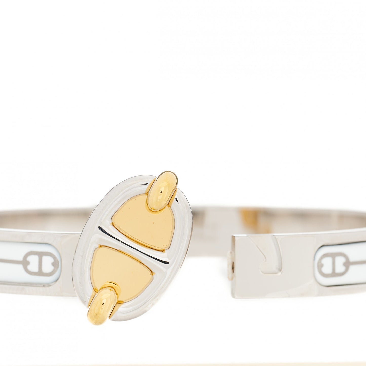 Enamel Mini Farandole Clic Chaine D'Ancre Bracelet Platine White