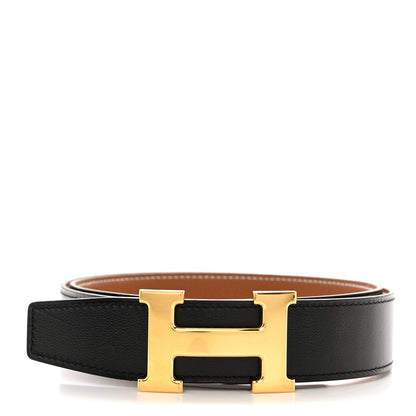 Hermes Box Togo 32mm H Belt 80 Black Gold 1 of 7
