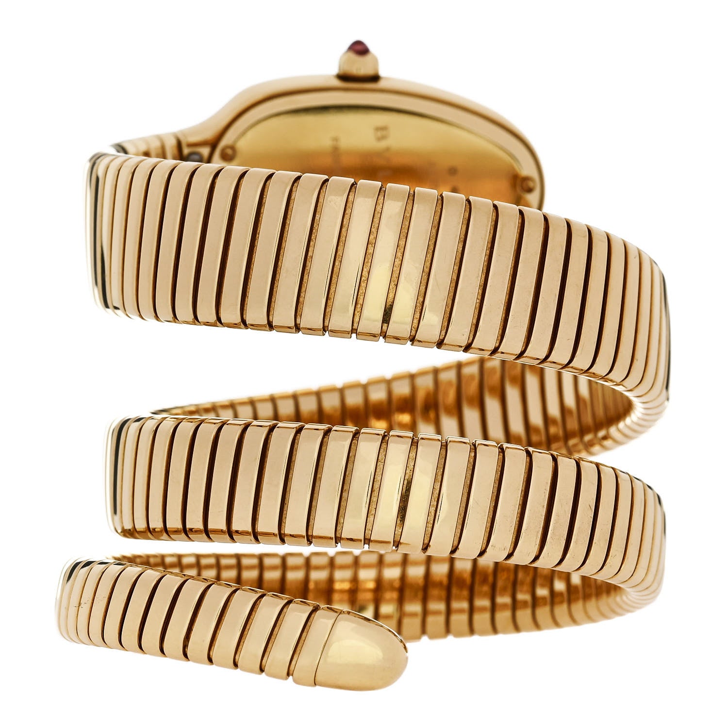 Bulgari 18K Yellow Gold Diamond Bezel 35mm Serpenti Double Spiral Quartz Watch 3 of 5