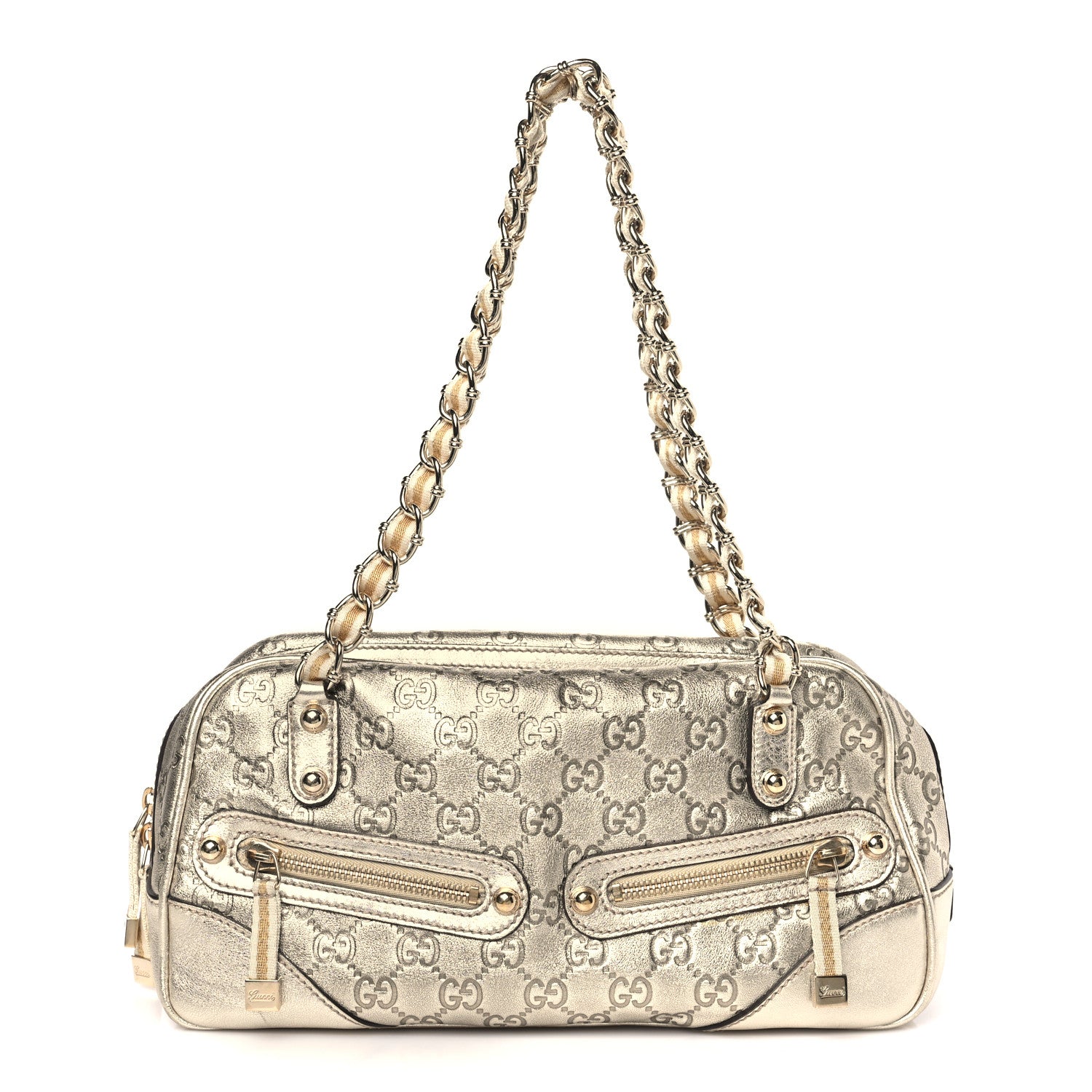 Gucci Guccissima Small Capri Satchel Metallic Gold 1 of 9