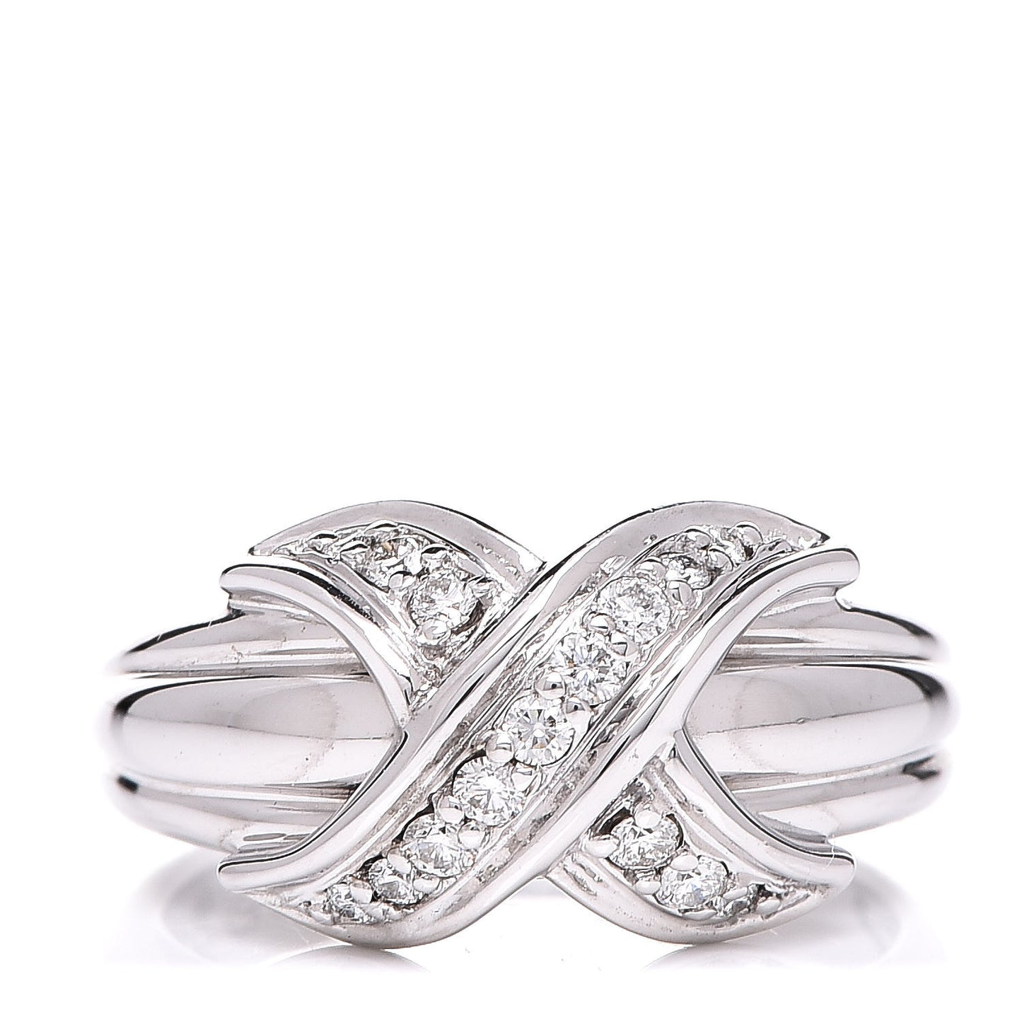 18K White Gold Diamond Signature X Ring 49 4.75