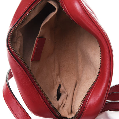 Gucci Calfskin Matelasse Mini GG Marmont Chain Shoulder Bag Hibiscus Red 4 of 4