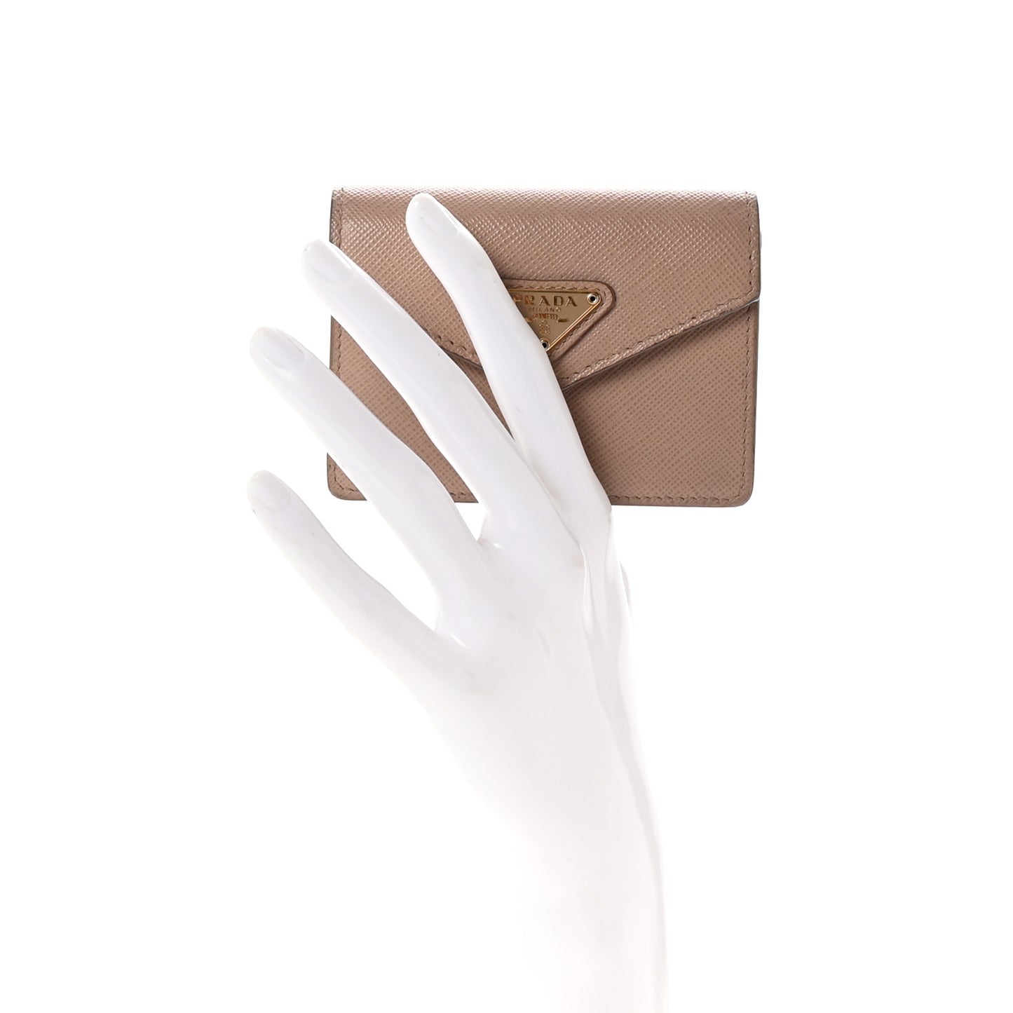 Saffiano Metal Small Tri-Fold Wallet Cammeo