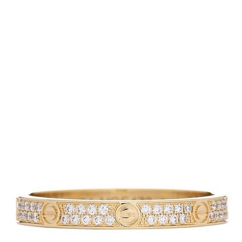 18K Yellow Gold Diamond 2.6mm LOVE Paved Band Ring 54 6.75