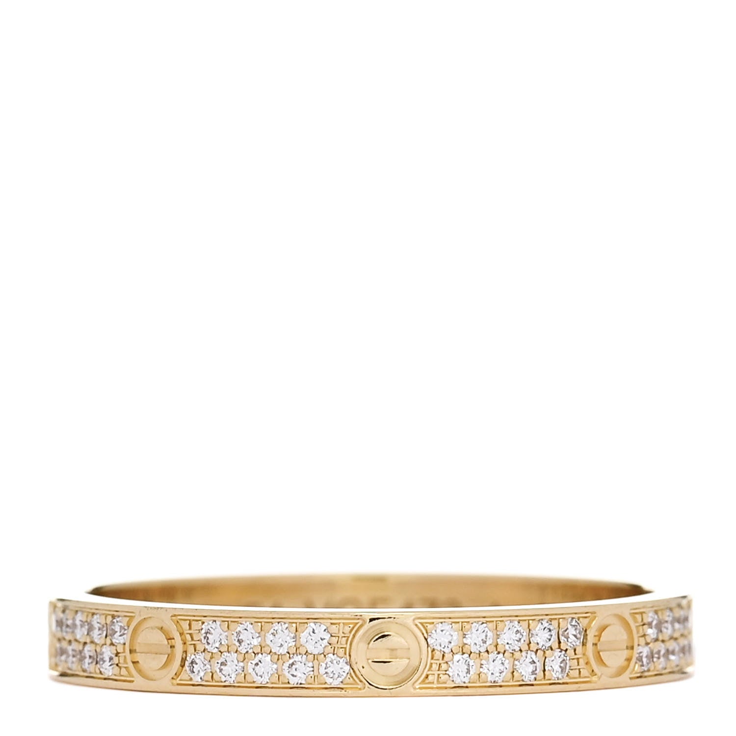 Cartier 18K Yellow Gold Diamond 2.6mm LOVE Paved Band Ring 54 6.75 1 of 5