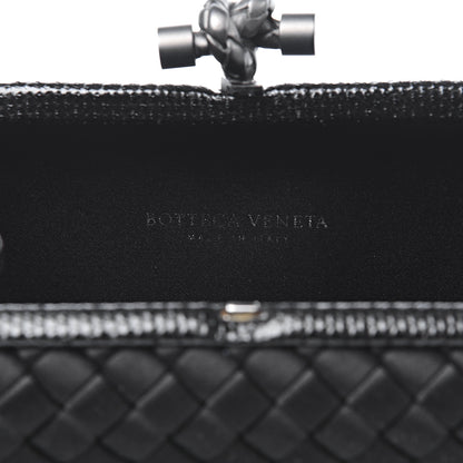 Bottega Veneta Satin Intreccio Impero Ayers Knot Clutch Black 6 of 6