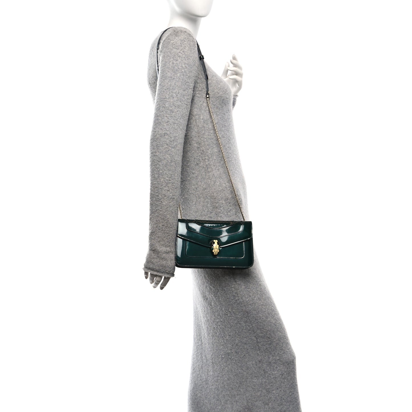 Patent Serpenti Forever Crossbody Emerald