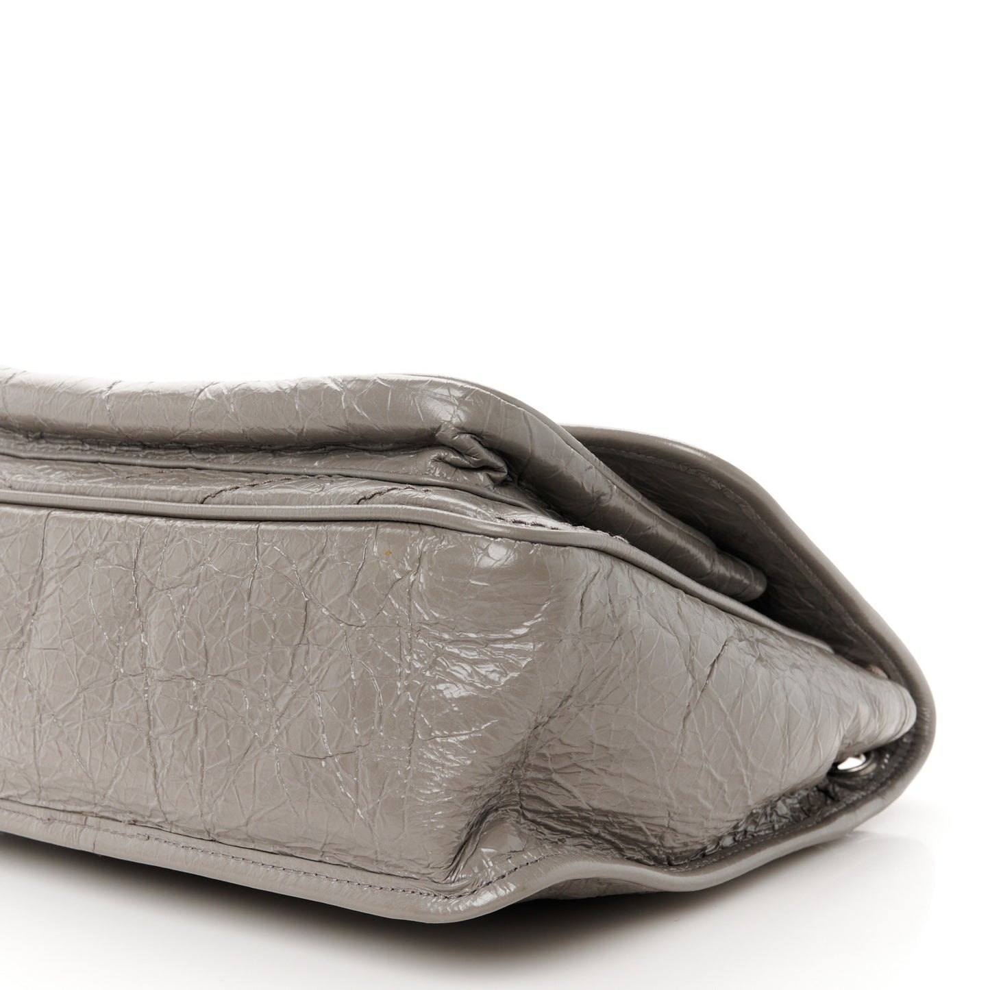 Crinkled Calfskin Matelasse Monogram Medium Niki Chain Satchel Fog