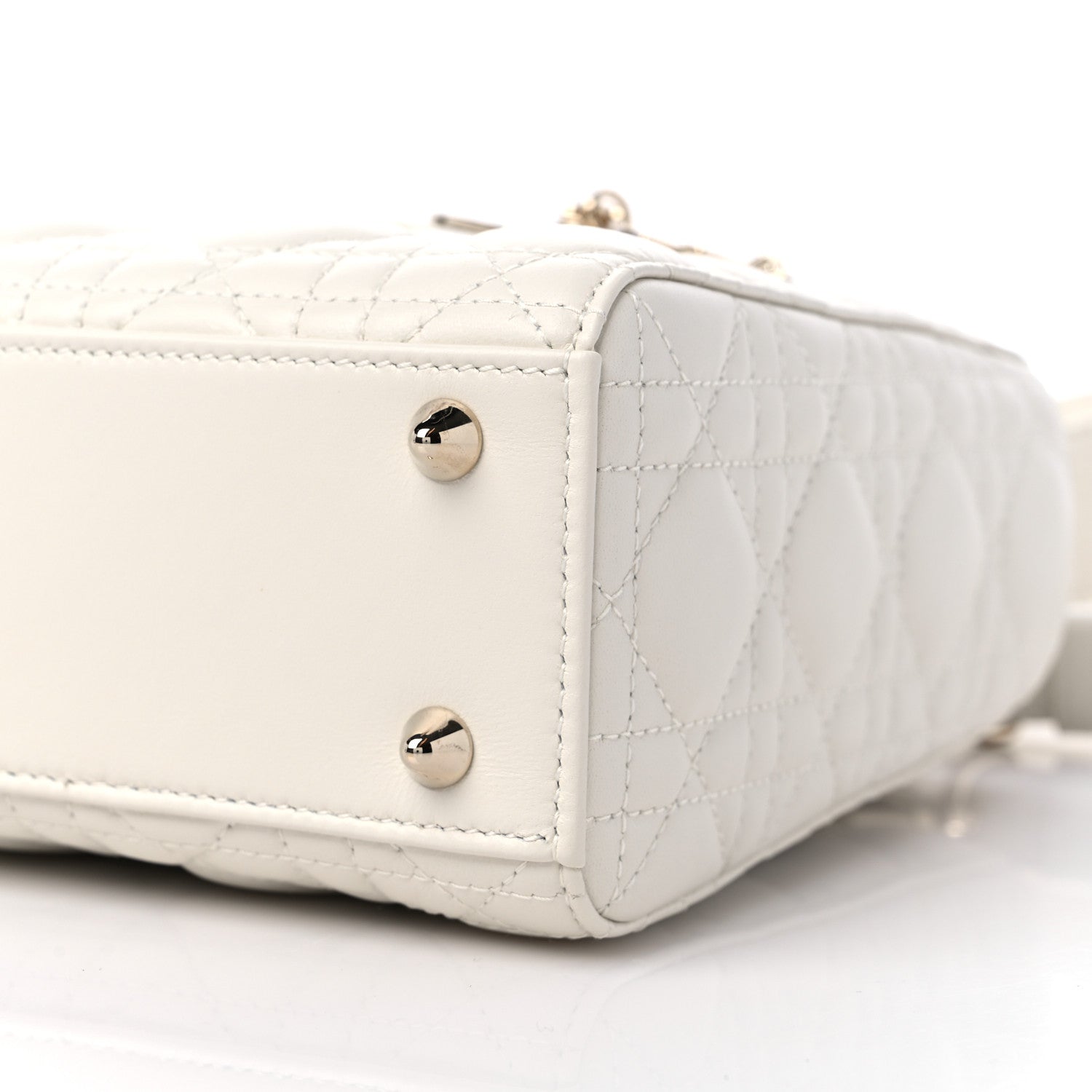 Christian Dior Lambskin Cannage Small My ABCDior Lady Dior White 8 of 9