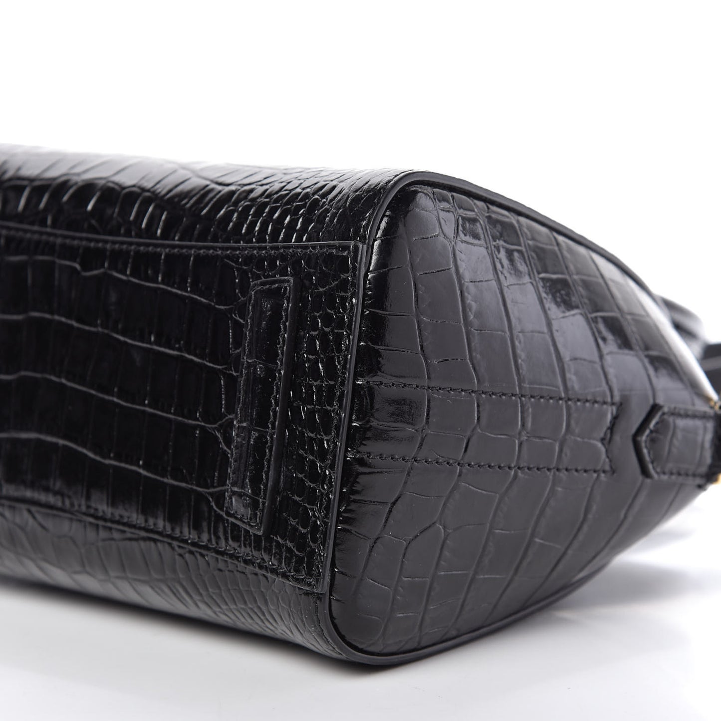 Calfskin Crocodile Embossed Mini Antigona Black