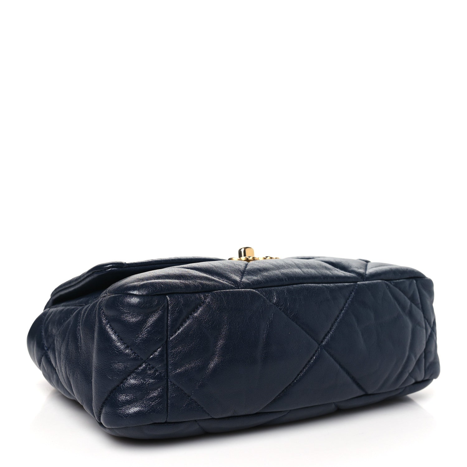 Chanel Goatskin Quilted Medium Chanel 19 Flap Navy Blue 4 of 10