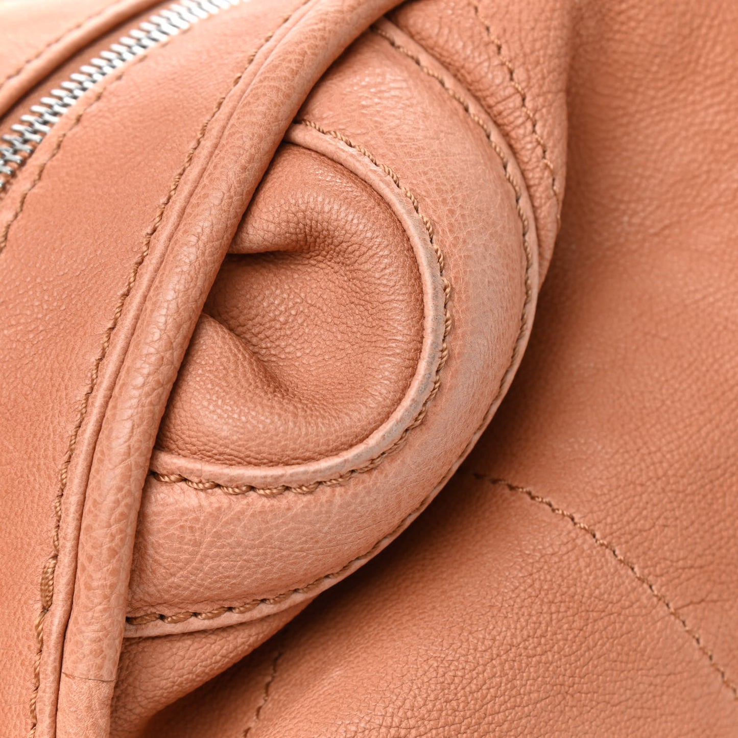 Calfskin Stitched Bowler Light Brown