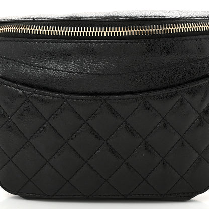 Chanel Crumpled Glazed Lambskin Quilted Waist Bag Fanny Pack Black 8 of 11