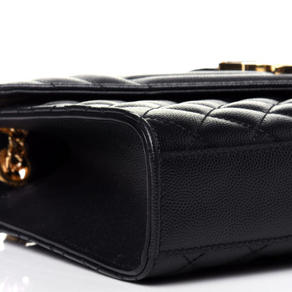 Saint Laurent Grain De Poudre Textured Mixed Matelasse Triquilt Medium Monogram Satchel Deep Marine 7 of 11