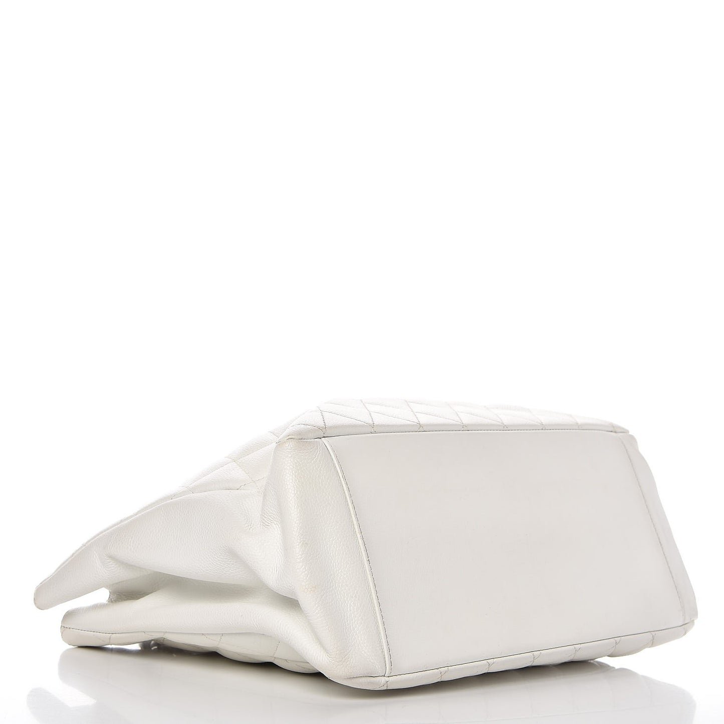 Caviar Quilted Grand Shopping Tote GST White