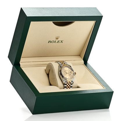 Rolex Stainless Steel 18K Yellow Gold Diamond 36mm Oyster Perpetual Datejust Watch Champagne 126233 5 of 5