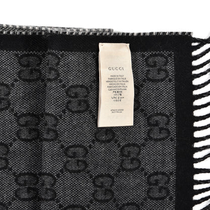 Gucci Wool GG Monogram Doubly G Scarf Anthracite Black 3 of 4