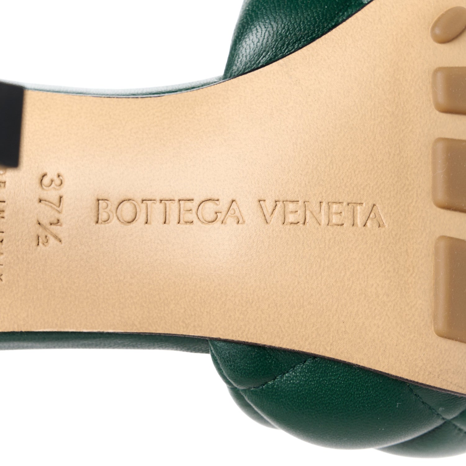 Bottega Veneta Nappa Matelasse Padded Mule Sandals 37.5 Pine Green 7 of 9
