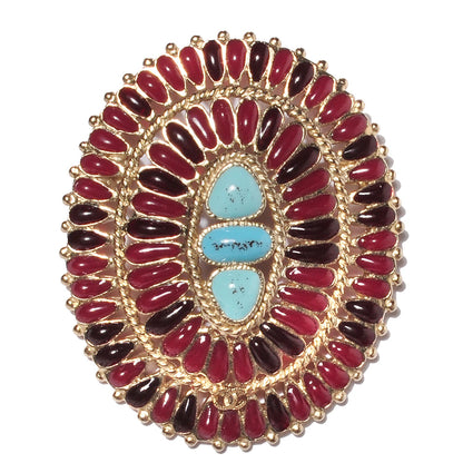 Chanel Turquoise Stone Oval Brooch 1 of 5