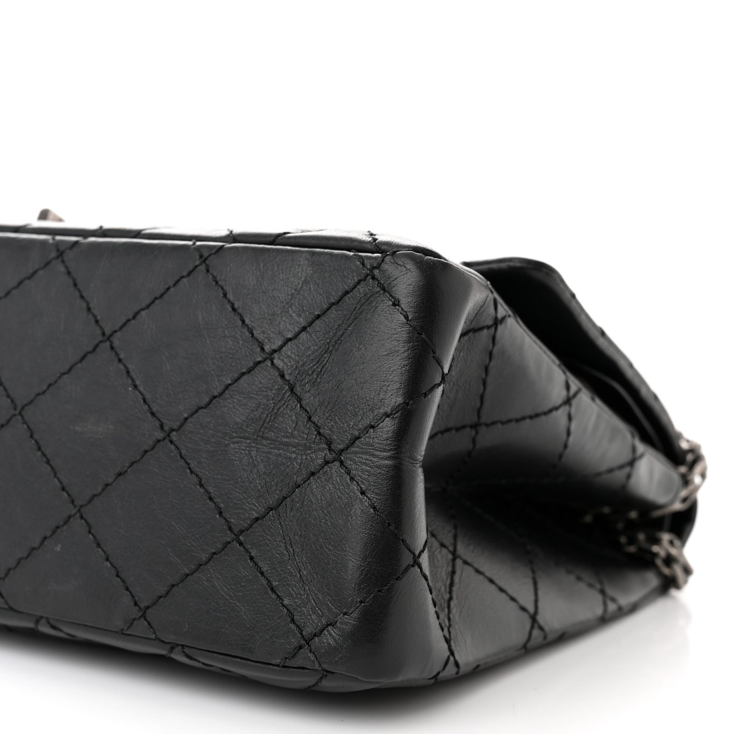 Aged Calfskin Quilted 2.55 Reissue 226 Flap Black