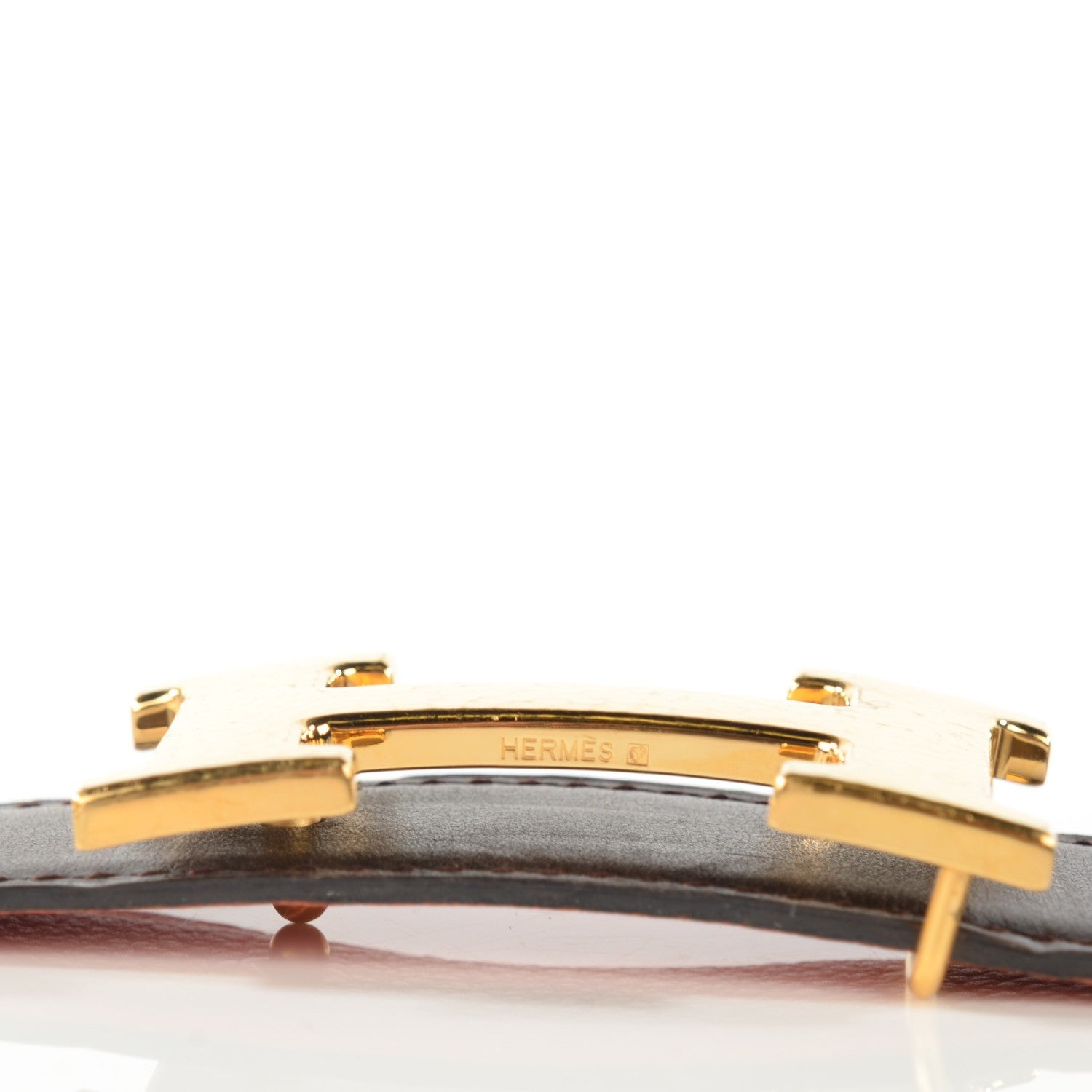 Hermes Box Togo Reversible 32mm H Belt 85 Orange Chocolate 6 of 6