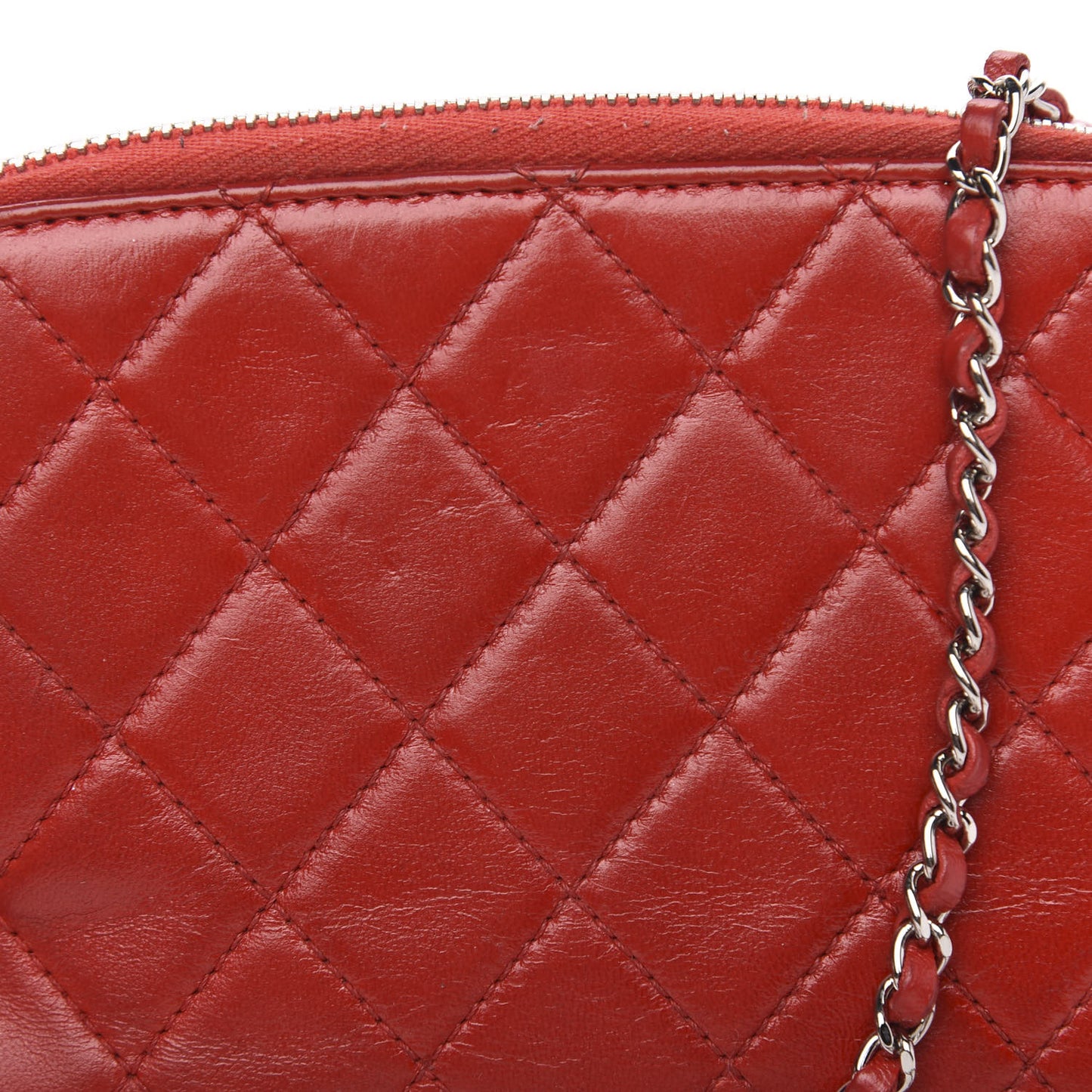 Lambskin Quilted WOC Mini Flap Red