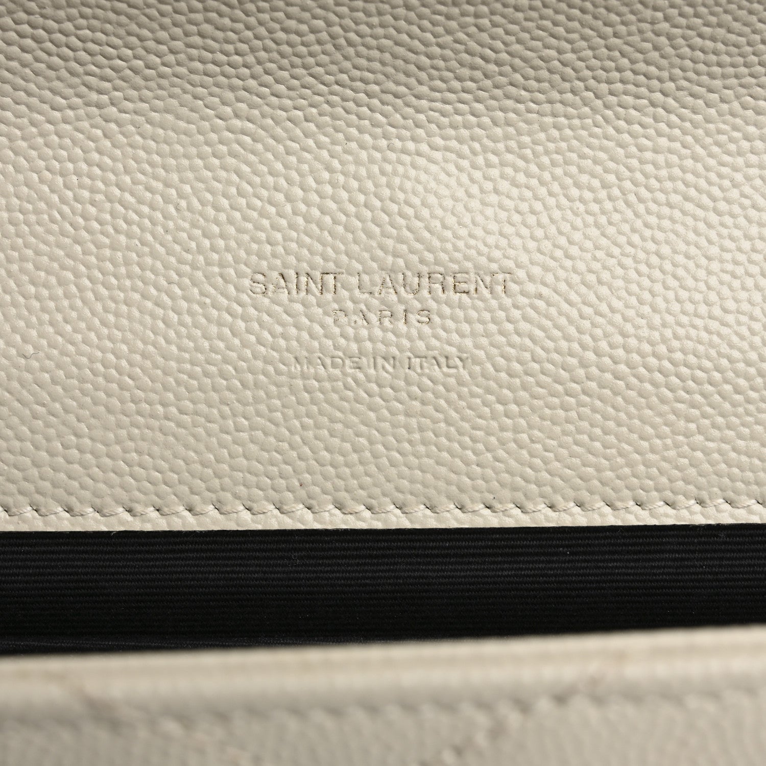 Saint Laurent Grain De Poudre Matelasse Chevron Monogram Envelope Clutch Blanc Vintage 6 of 12