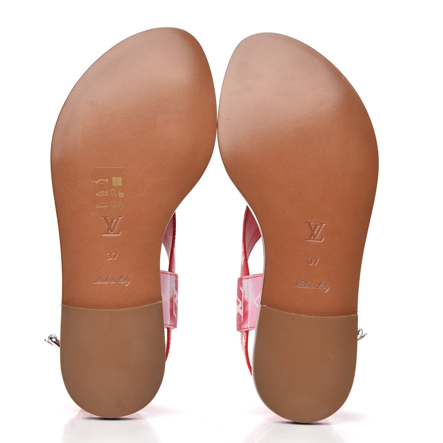 Monogram Escale Palma Flat Sandals 37 Rouge