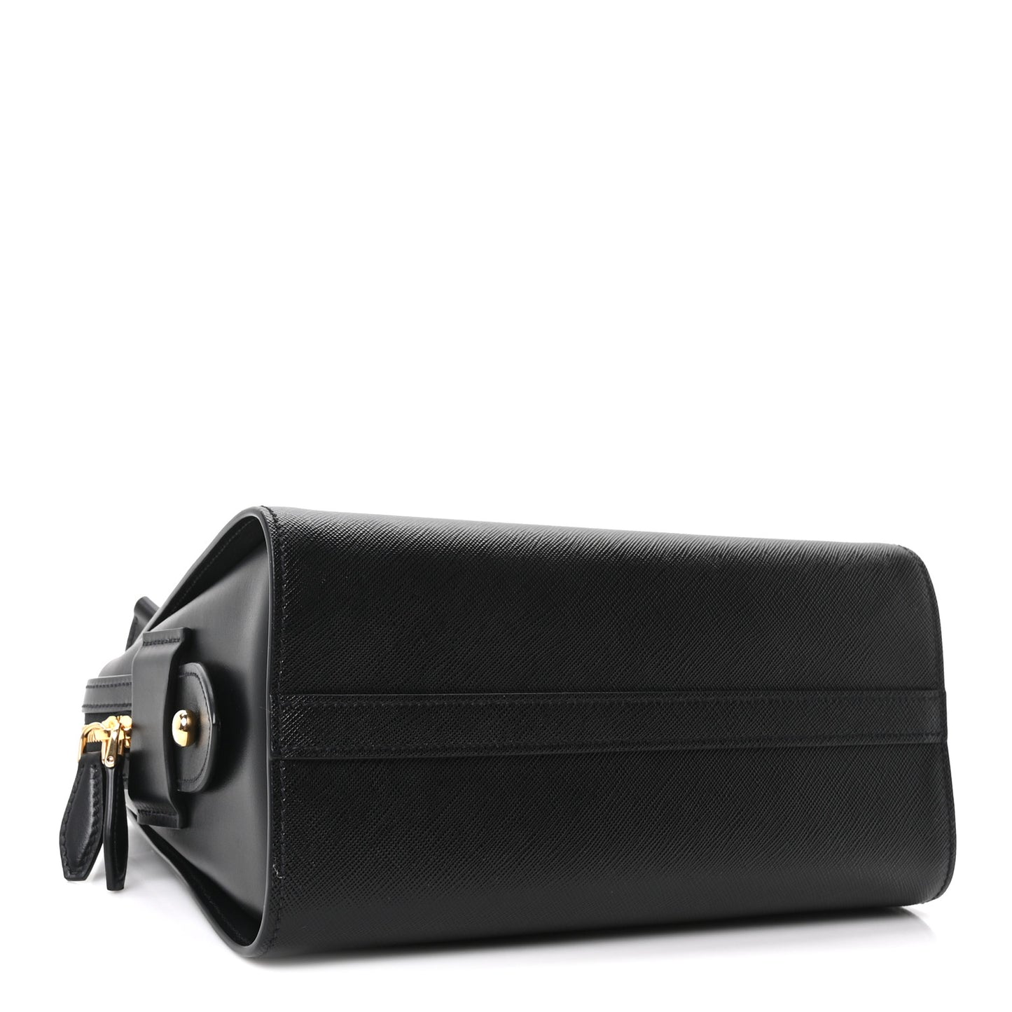 Saffiano Soft Calfskin Double Handle Satchel Black