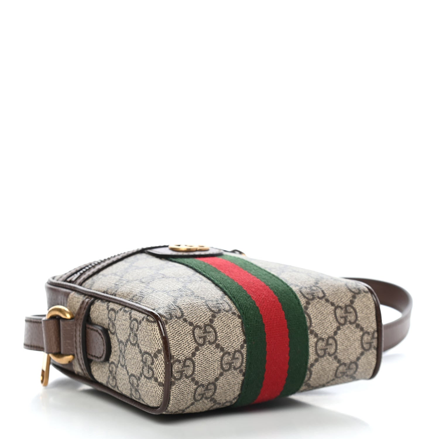 Gucci GG Supreme Monogram Web Mini Ophidia Messenger Brown 4 of 9