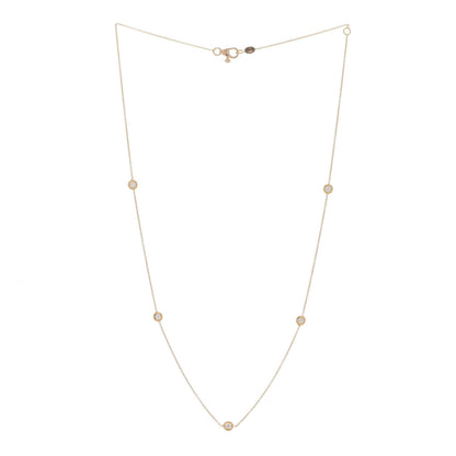 Roberto Coin 18K Yellow Gold Diamond .25ct Diamonds By The Inch Five Station Necklace 3 of 6