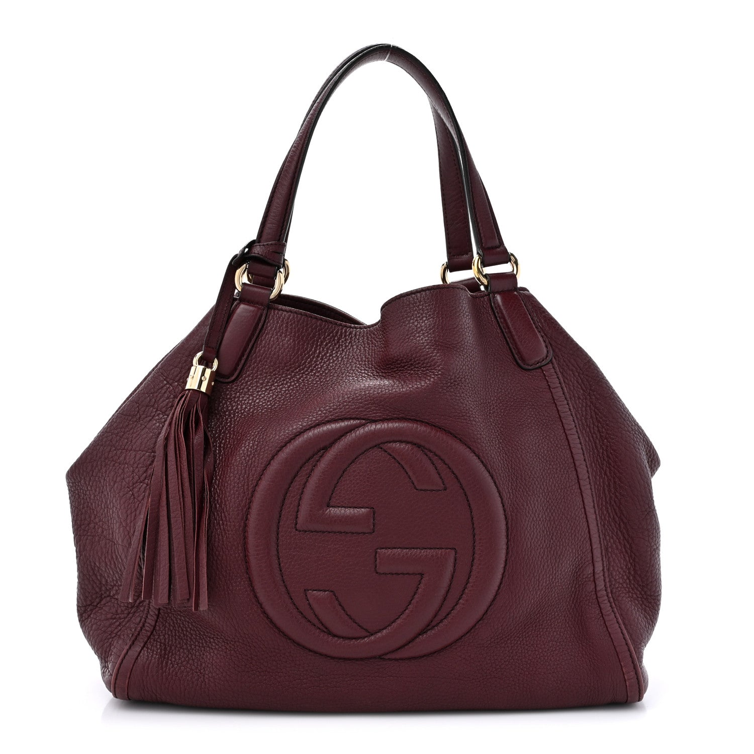 Gucci Pebbled Calfskin Medium Soho Shoulder Bag Bordeaux 1 of 16