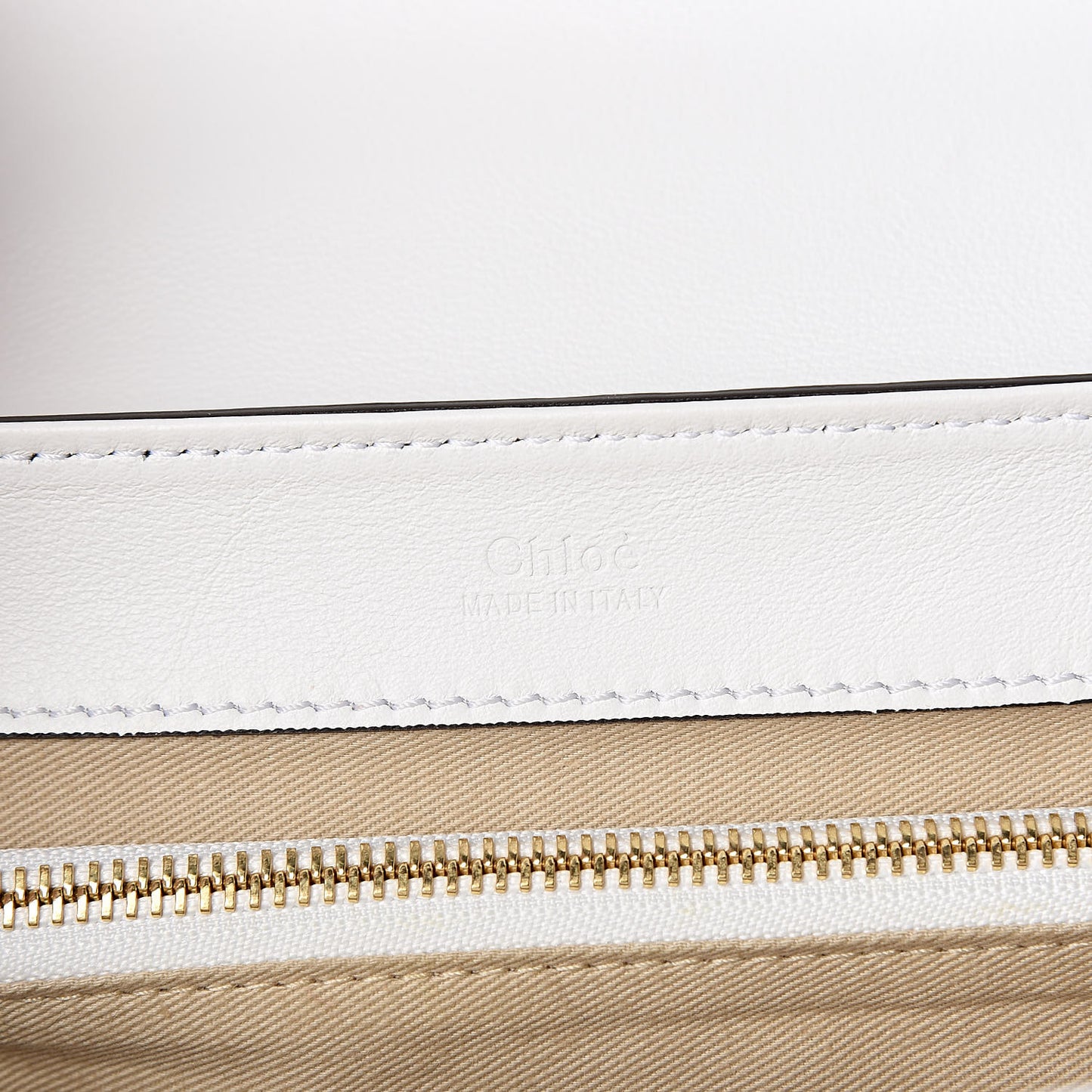 Calfskin Crocodile Embossed Small C Double Carry Brilliant White