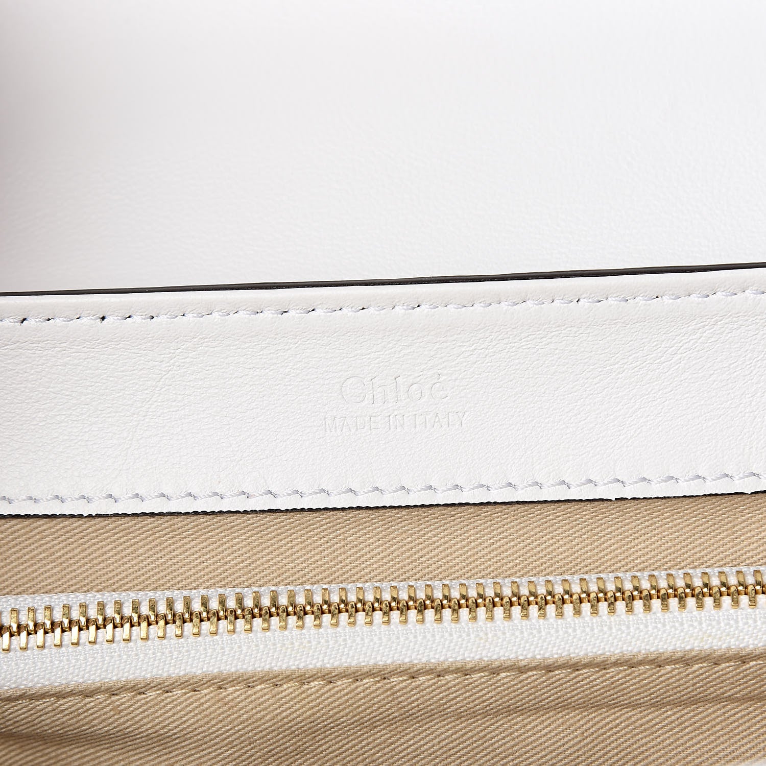 Chloe Calfskin Crocodile Embossed Small C Double Carry Brilliant White 6 of 12