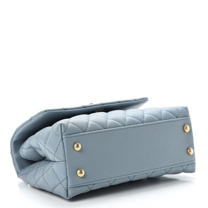 Chanel Caviar Lizard Quilted Mini Coco Handle Flap Blue 5 of 12
