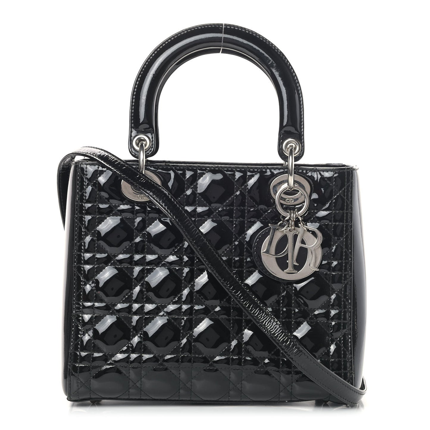 Patent Cannage Medium Lady Dior Black