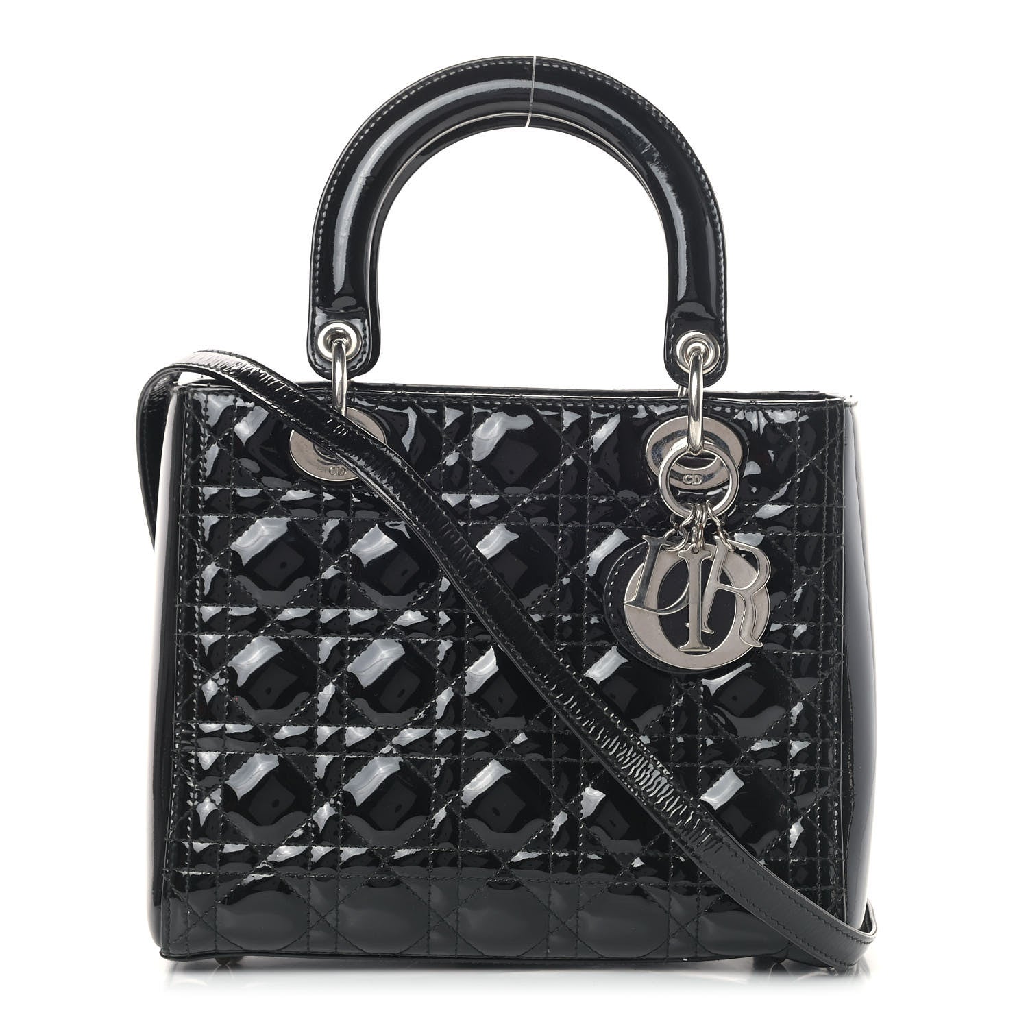 Christian Dior Patent Cannage Medium Lady Dior Black 1 of 12