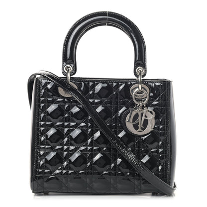 Christian Dior Patent Cannage Medium Lady Dior Black 1 of 12