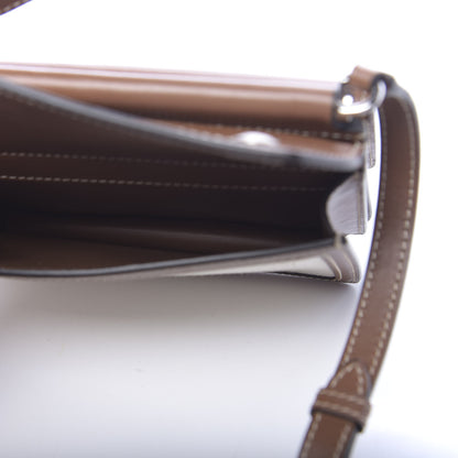 Burberry Smooth Calfskin Canvas Horseferry Print Mini Title Bag with Pocket Natural Malt Brown 6 of 15