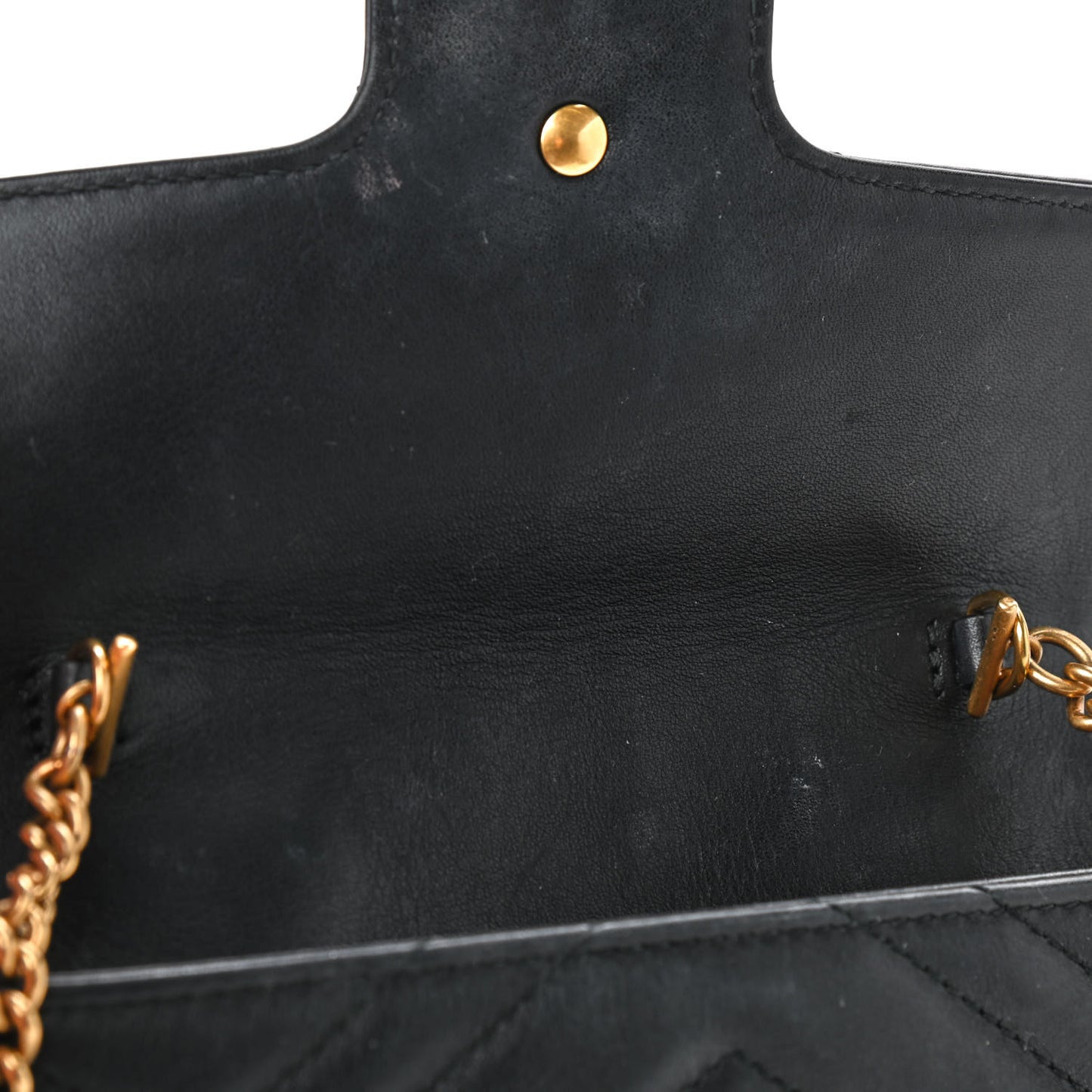 Calfskin Matelasse Super Mini GG Marmont Shoulder Bag Black