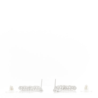 Chanel Baguette Crystal CC Drop Earrings Silver 3 of 4