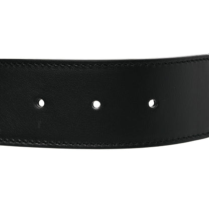 Gucci GG Supreme Monogram Matte Plutone Calfskin Double G 40mm Belt 85 34 Beige Ebony Black 3 of 5