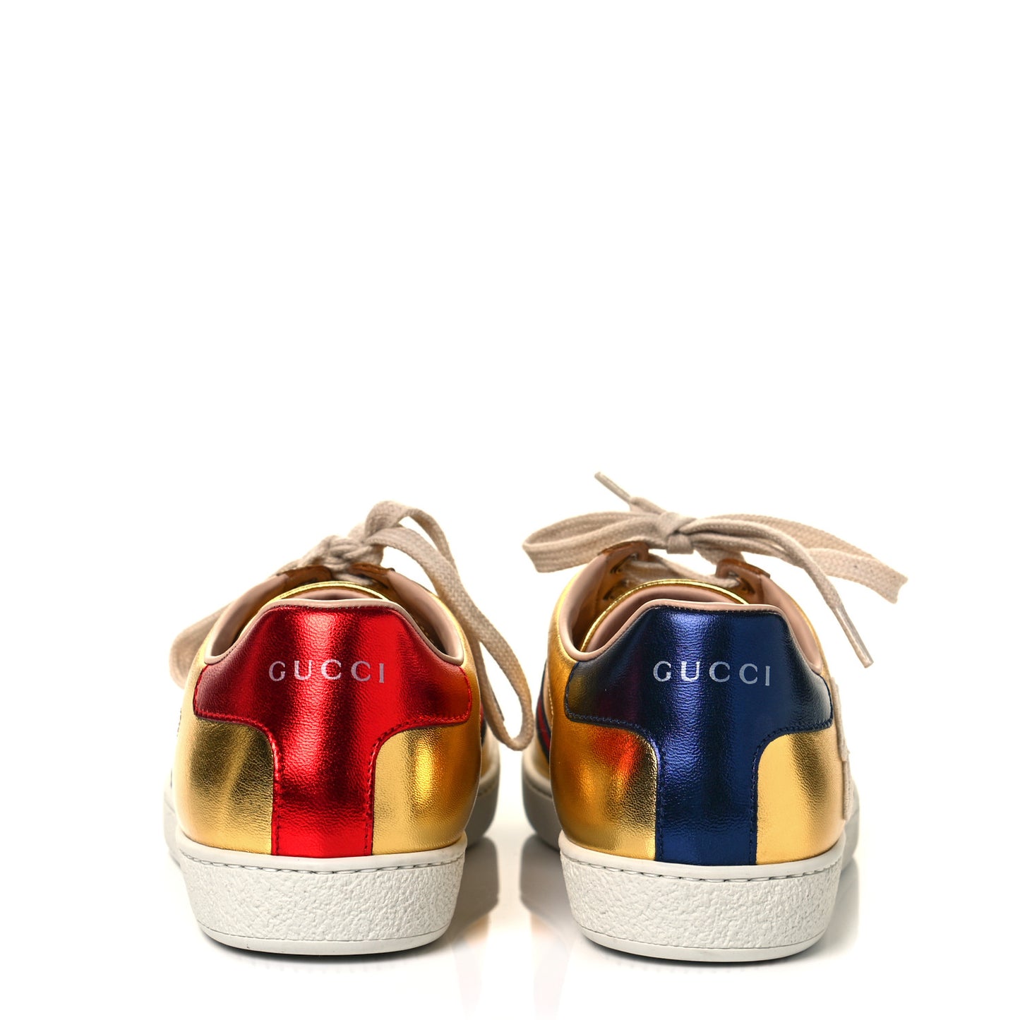 Metallic Nappa Web Blind for Love Womens Ace Sneakers 37.5 Oro