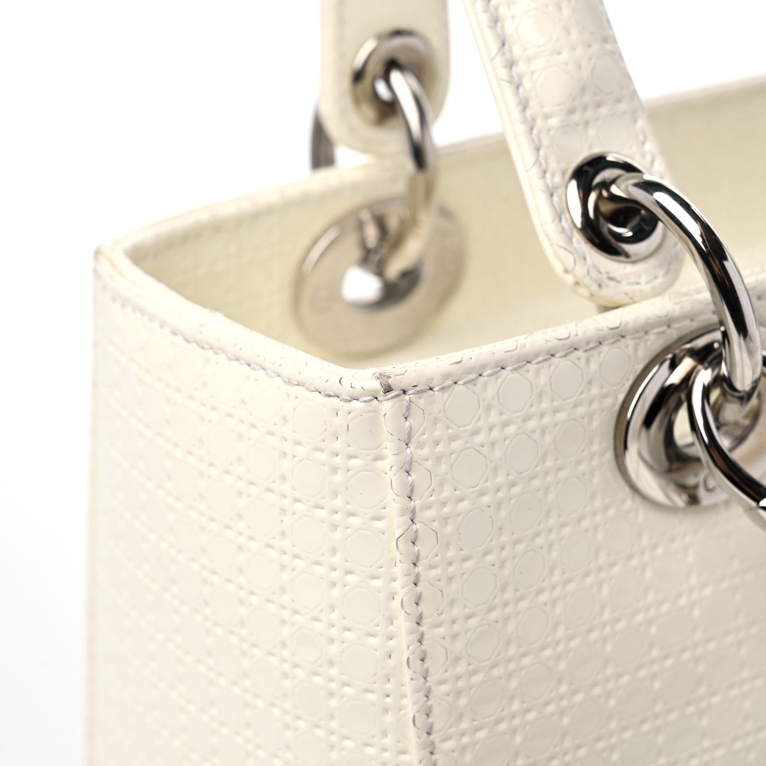 Christian Dior Patent Micro-Cannage Medium Lady Dior White 11 of 13