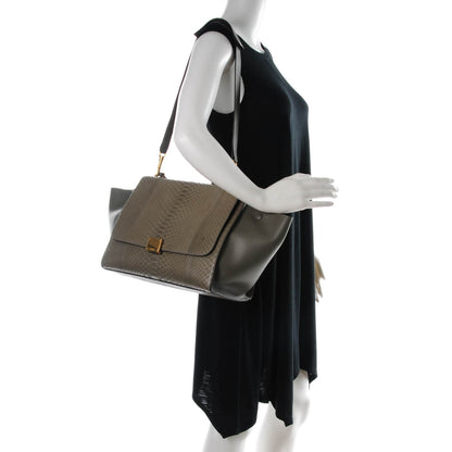 Celine Python Calfskin Medium Trapeze Grey 2 of 7