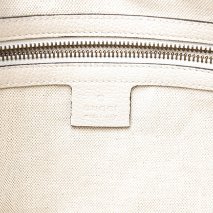 Gucci Grained Calfskin Logo Half Moon Hobo White 7 of 10
