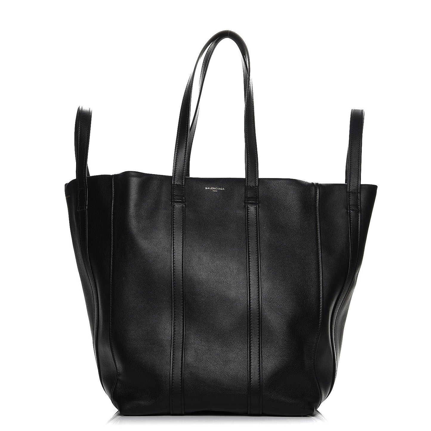 Calfskin Large Laundry Cabas Tote Black