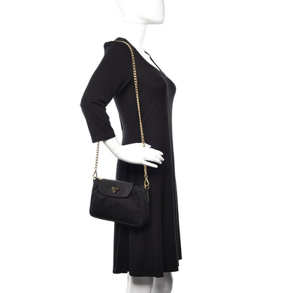 Prada Tessuto Nylon Saffiano Crossbody Bag Black 2 of 10