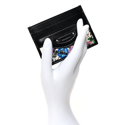 Balenciaga X GUCCI Canvas Azalea Calfskin Flora Logo Print Neo Classic Card Holder White Multicolor Black 2 of 7